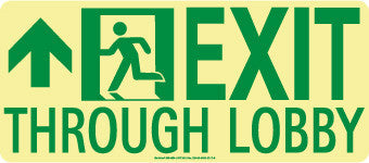 NMC 50F-4SN-L-NYC EXIT THROUGH LOBBY SIGN, FORWARD LEFT SIDE, 7X16, FLEX, 7550 GLO BRITE, MEA APPROVED (1 EACH)