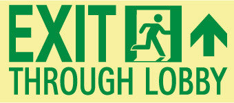NMC 50F-4SN-R-NYC EXIT THROUGH LOBBY SIGN, FORWARD RIGHT SIDE, 7X16, FLEX, 7550 GLO BRITE, MEA APPROVED (1 EACH)