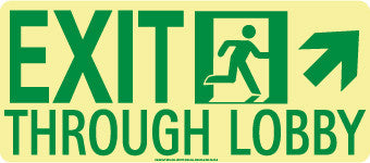 NMC 50F-4SN-UR-NYC EXIT THROUGH LOBBY SIGN, UP RIGHT, 7X16, FLEX, 7550 GLO BRITE, MEA APPROVED (1 EACH)
