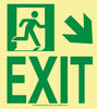 NMC 50R-6SN-DR-NYC WALL MONT EXIT SIGN, DOWN RIGHT, 9X8, RIGID, 7550 GLO BRITE, MEA APPROVED (1 EACH)