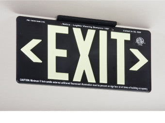 NMC 7092B-EXIT, GLOBRITE ECO EXIT, DOUBLE SIDED BLACK W/BRACKET, BLACK, 8.25X15.25 (1 EACH)