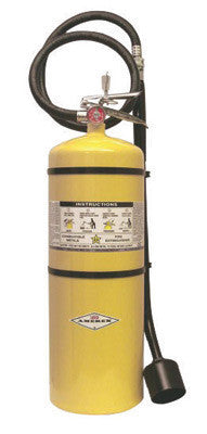 Amerex B570 30 Pound Stored Pressure Sodium Chloride Dry Powder Fire Extinguisher For Class D Fires With Chrome Plated Brass Valve, Wall Bracket, Hose, Horn And Wand Applicator (1/EA)