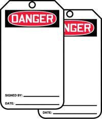 Accuform Signs MDT260CTP 5 7/8'' X 3 1/8'' PF-Cardstock Blank Tag DANGER (25 Per Pack) (1 Pack)