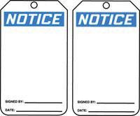 Accuform Signs MNT101CTP 5 7/8'' X 3 1/8'' 10 mils PF-Cardstock Accident Prevention Blank Tag NOTICE (25 Per Pack) (1 Pack)