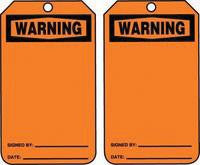 Accuform Signs MWGT205PTP 5 7/8'' X 3 1/8'' 15 mils RP-Plastic Accident Prevention Blank Tag WARNING (1 Pack)