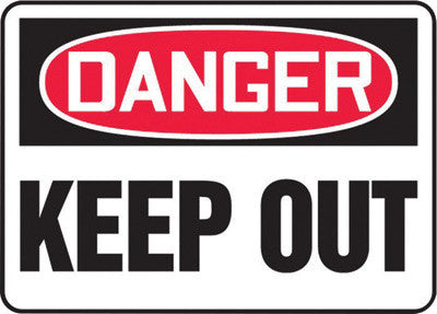Accuform Signs MATR111VA 7'' X 10'' Black, Red And White 0.040'' Aluminum Admittance And Exit Sign ''DANGER KEEP OUT'' With Round Corner (1/EA)