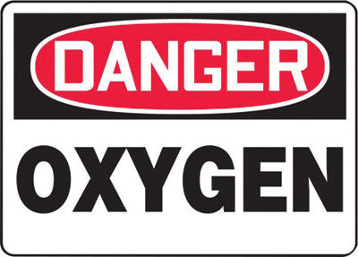 Accuform Signs MCHL170VS 10'' X 14'' Black, Red And White 4 mils Adhesive Vinyl Chemicals And Hazardous Materials Sign ''DANGER OXYGEN'' (1/EA)