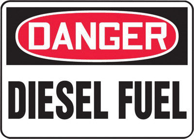 Accuform Signs MCHL226VS 10'' X 14'' Black, Red And White 4 mils Adhesive Vinyl Chemicals And Hazardous Materials Sign ''DANGER DIESEL FUEL'' (1/EA)