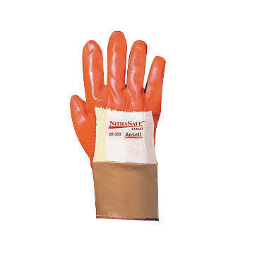 Ansell 216140 Size 9 Nitrasafe Heavy Duty Cut Resistant Orange Foam Nitrile Palm Coated Work Gloves With DuPont Kevlar And Jersey Liner And Gold SafetyCuff (1/PR)