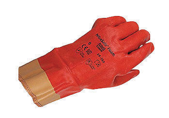 Ansell 216152 Size 9 Nitrasafe Heavy Duty Cut Resistant Orange Foam Nitrile Fully Coated Work Gloves With DuPont Kevlar And Jersey Liner And Gold SafetyCuff (1/PR)