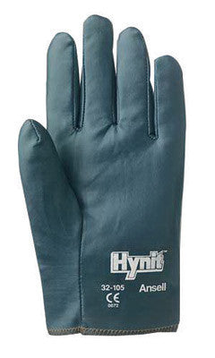 Ansell 208000 Size 7 Mens Hynit Medium Duty Multi-Purpose Cut And Abrasion Resistant Blue Nitrile Impregnated Fabric Fully Coated Work Gloves With Interlock Knit Liner And Slip-On Cuff (1/PR)