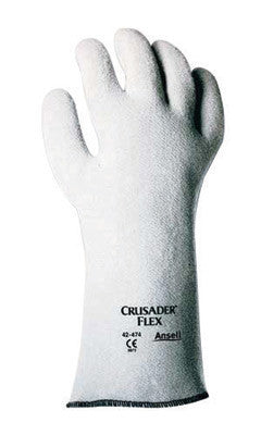 Ansell 209307 Size 9 Gray Crusader Flex Heavy Weight Nitrile Non-Woven Felt Lined Heat Resistant Gloves With 10" Gauntlet Slip-On Cuff (1/PR)