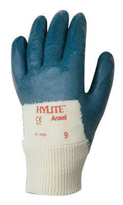 Ansell 205933 Size 9 Hylite Medium Duty Multi-Purpose Cut And Abrasion Resistant Blue Nitrile Palm Coated Work Gloves With Interlock Knit Cotton Liner And Knit Wrist (1/PR)