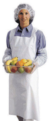 Ansell 54-290-28X45 28" X 45" White 1.75 mil Embossed Polyethylene Disposable Apron (100 Per Box) (1/BX)