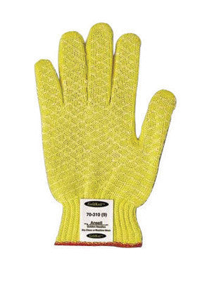 Ansell 70-200-8 Size 8 Yellow GoldKnit Light Weight Aramid Synthetic Fiber Ambidextrous Cut Resistant Gloves With Knit Wrist And Kelvar Lined (1/PR)