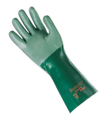 Ansell 8-354-8 Size 8 Green Scorpio 14" Interlock Knit Lined 30 mil Neoprene Fully Coated Heavy Duty Chemical Resistant Gloves With Rough Finish And Gauntlet Cuff (1/PR)