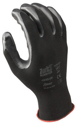 SHOWA Best Glove 4540-10 Size 10 Zorb-IT Black-Lite Black Nitrile Dipped Palm Coated Work Gloves With Black Seamless Nylon And Polyester Knit Liner And Elastic Cuff (1/PR)