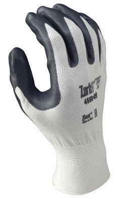 SHOWA Best Glove 4575-08 Size 8 Zorb-IT Extra Abrasion Resistant Gray Nitrile Dipped Palm Coated Work Gloves With White Seamless Nylon And Polyester Knit Liner And Elastic Cuff (1/PR)