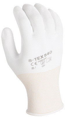 SHOWA Best Glove 540-S Size 6 SHOWA 540 13 Gauge Light Weight Cut Resistant White Polyurethane Dipped Palm Coated Work Gloves With White Seamless High Performance Polyethylene Knit Liner And Elastic Knit Wrist (1/PR)