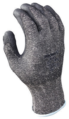 SHOWA Best Glove 541-L Size 8 SHOWA 541 13 Gauge Cut Resistant Gray Polyurethane Dipped Palm Coated Work Gloves With Light Gray Seamless Dyneema And High Performance Polyethylene Knit Liner And Elastic Wrist (1/PR)