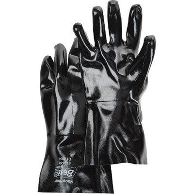 SHOWA Best Size 6784-10 0 Large Black Neo Grab 14" Cotton Lined Neoprene Multi-Dipped Chemical Resistant Gloves With Smooth Finish And Gauntlet Cuff (1/PR)