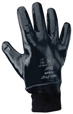 SHOWA Best Glove 7000-10 Size 10 Nitri-Pro Heavy Duty Cut, Abrasion, Tearing And Puncture Resistant Navy Nitrile Fully Coated Work Gloves With Cotton And Jersey Liner And Knit Wrist (1/PR)