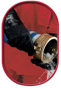 SHOWA Best Glove 7712R-10 Size 10 Black Knight 12" Jersey Lined PVC Chemical Resistant Gloves With Rough Finish And Gauntlet Cuff (1/PR)