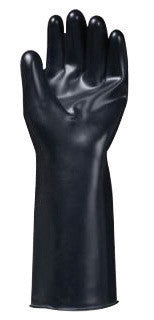 SHOWA Best Glove 878-10 Size 10 Black Butyl 14" 25 mil Unsupported Butyl Fully Coated Chemical Resistant Gloves With Smooth Finish And Rolled Cuff (1/PR)