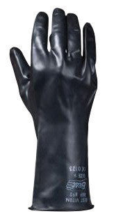 SHOWA Best Glove 892-10 Size 10 Black Viton II 12" 12 mil Viton Fully Coated Chemical Resistant Gloves With Smooth Finish And Rolled Cuff (1/PR)