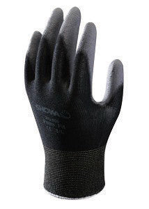 SHOWA Best Glove BO500B-M Medium SHOWA 13 Gauge Abrasion Resistant Dark Gray Polyurethane Palm Coated Work Gloves With Black Seamless Nylon Knit Liner And Knit Wrist (1/PR)