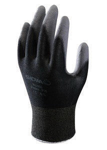 SHOWA Best Glove BO500B-S Small SHOWA 13 Gauge Abrasion Resistant Dark Gray Polyurethane Palm Coated Work Gloves With Black Seamless Nylon Knit Liner And Knit Wrist (1/PR)
