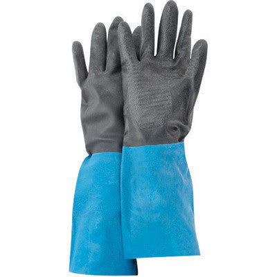 SHOWA Best Size CHMM-08 Medium Black Chem Master 13" Flock Lined 26 mil Unsupported Neoprene Rubber Latex Chemical Resistant Gloves With Tractor Tread Finish And Straight Cuff (1/PR)