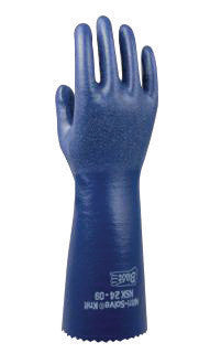 SHOWA Best Glove NSK24-09 Size 9 Royal Blue NSK-24 14" Cotton Interlock Knit Lined 24 mil Supported Nitrile Fully Coated Chemical Resistant Gloves With Rough Finish And Gauntlet Cuff (1/PR)