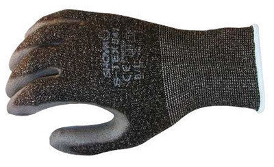 SHOWA Best Glove STEX541XL-09 Size 9 S-TEX Light Weight Cut Resistant Black Polyurethane Palm And Fingertip Coated Work Gloves With Gray Hagane Coil Liner And Knit Cuff (1/PR)