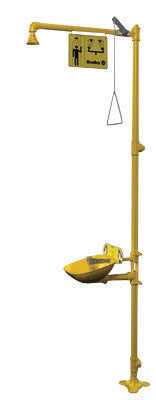 Bradley S19314EW Drench Combination Shower And Eye Wash Station With Plastic Shower Head And Bowl (1/EA)