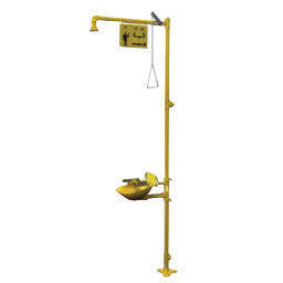 Bradley S19314FW Drench Combination Shower, Eye Wash Station And Face Wash Station With Plastic Shower Head And Bowl (1/EA)