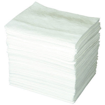 Brady ENV200 15'' X 19'' SPC ENV White 1-Ply Meltblown Polypropylene Economy Light Weight Double Coverage Sorbent Pad (200 Per Bale) (1 Bale)