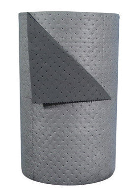 Brady HT303 30'' X 300' SPC Gray 2-Ply Meltblown Polypropylene Dimpled Medium Weight High Traffic Sorbent Roll, Perforated Every 18'' And Up The Center (1 Roll)