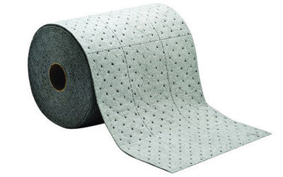Brady HT555 15'' X 150' SPC Gray 2-Ply Meltblown Polypropylene Dimpled Heavy Weight High Traffic Sorbent Roll, Perforated Lengthwise Every 5'' And Cross-Wise Every 18'' (1 Roll)