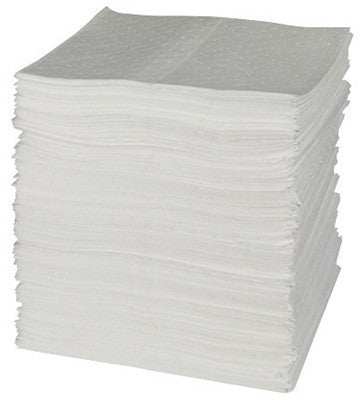 Brady SPC200 15'' X 19'' SPC White 1-Ply Meltblown Polypropylene Dimpled Perforated Light Weight Double Coverage Sorbent Pad (200 Per Bale) (1 Bale)