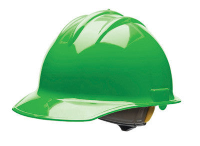 Bullard 30HGR Hi-Viz Green Class E or G Type I Classic C30 3000 Series HDPE Cap Style Hard Hat With 6-Point Ratchet Suspension, Accessory Slots, Chin Strap Attachment And Absorbent Cotton Brow Pad (1/EA)