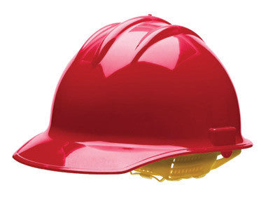 Bullard 30RDR Red Class E or G Type I Classic C30 3000 Series HDPE Cap Style Hard Hat With 6-Point Ratchet Suspension, Accessory Slots, Chin Strap Attachment And Absorbent Cotton Brow Pad (1/EA)