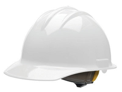 Bullard 30WHR White Class E or G Type I Classic C30 3000 Series HDPE Cap Style Hard Hat With 6-Point Ratchet Suspension, Accessory Slots, Chin Strap Attachment And Absorbent Cotton Brow Pad (1/EA)