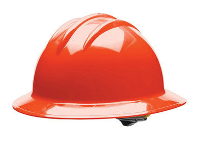 Bullard 33HOR Hi-Viz Orange Class E or G Type I Classic C33 HDPE Hat Style Hard Hat With 6-Point Ratchet Suspension, Chin Strap Attachment And Absorbent Cotton Brow Pad (1/EA)
