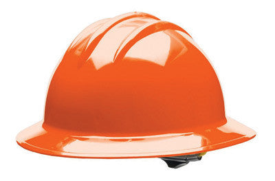 Bullard 33ORR Orange Class E or G Type I Classic C33 HDPE Hat Style Hard Hat With 6-Point Ratchet Suspension, Chin Strap Attachment And Absorbent Cotton Brow Pad (1/EA)