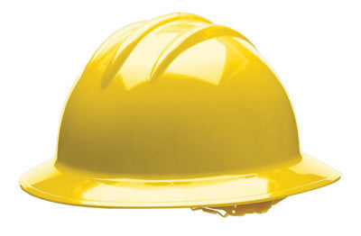 Bullard 33YLP Yellow Class E or G Type I Classic C33 HDPE Hat Style Hard Hat With 6-Point Pinlock Suspension, Chin Strap Attachment And Absorbent Cotton Brow Pad (1/EA)