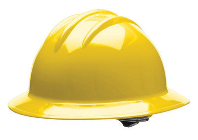 Bullard 33YLR Yellow Class E or G Type I Classic C33 HDPE Hat Style Hard Hat With 6-Point Ratchet Suspension, Chin Strap Attachment And Absorbent Cotton Brow Pad (1/EA)