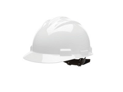 Bullard 61WHR White Class E or G Type I Standard S61 HDPE Cap Style Hard Hat With 4-Point Flex-Gear Ratchet Suspension, Accessory Slots, Chin Strap Attachment And Absorbent Polyester Brow Pad (1/EA)
