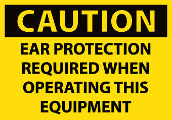 NMC C382AP-CAUTION, EAR PROTECTION REQUIRED WHEN OPERATING THIS EQUIPMENT, 3X5, PS VINYL (PAK OF 5)