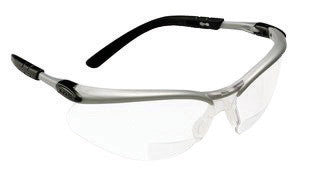 3M 11375-00000 BX 2.0 Diopter Safety Glasses With Silver Black Nylon Frame And Clear Polycarbonate Anti-Fog Lens (1/EA)